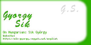 gyorgy sik business card